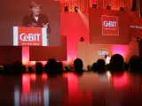 La canciller alemana Angela Merkel durante la ceremonia de apertura de la feria.