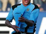 Dario Silva celebra un gol con su selección.