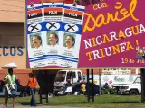Cartel electoral de Daniel Ortega (Mario López / EFE).