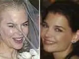 Nicole Kidman y Katie Holmes, en sus respectivas bodas  (Korpa y AP)