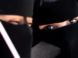 Ojos negros. Seguidoras del grupo Hamás participan en una manifestación en Yarmouk, en la Franja de Gaza.
