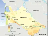 Mapa de Turkmenistán.