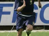 Christian Vieri, durante un entrenamiento con la selección de Italia.