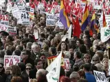 Vista general de la manifestación celebrada esta tarde en Madrid.