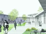 El área residencial del campus tendrá una gran plaza pública, como refleja esta recreación virtual.