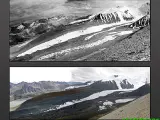 Los glaciares de Qinghai-Tíbet en una imagen de 1981 y en la actualidad. Para 2100 podría no haber ya nieve (Greenpeace).