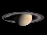 La atmósfera de Saturno observada en marzo del 2004 por la sonda Cassini. (WIKIPEDIA)