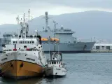 Buques de Odyssey atracados en Gibraltar. EFE