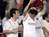 Silva y Villa celebran un gol con el Valencia (EFE).