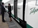 Tren que realizó ayer pruebas en la línea AVE.