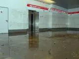 Vista parcial de una de las estaciones del metro de Palma inundadas tras las lluvias el pasado mes de octubre.