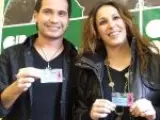 Malú y David de Mª en la presentación de los conciertos