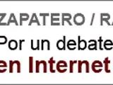 Zapatero y Rajoy con el logo de la propuesta de 20minutos.es para que realicen un debate en la red.