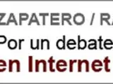 Zapatero y Rajoy, con el logo de la propuesta de 20minutos.es para que realicen un debate antes de las elecciones en la red.