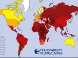 Mapa global de la corrupción (Fuente: Transparency International)