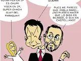 Caricaturas de Zapatero y Rajoy creadas por CIU.(www.ZPP.es)