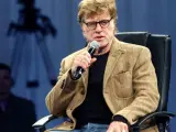 Robert Redford durante su conferencia en el Mobile World Congress.