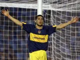 Riquelme, triunfador con Boca Juniors en la Copa Libertadores. Archivo.(Efe)