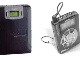 El primer reproductor MP3 de la historia, el MPMan F10 (izquierda), y su rival, el Diamond Multimedia Rio PMP300 (derecha).
