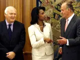 La secretaria de Estado de EEUU, Condoleezza Rice durante una recepción en el Palacio de la Zarzuela.