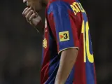 El delantero brasileño del F.C. Barcelona, Ronaldo de Assis Moreira "Ronaldinho" (Efe).