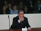 El ex presidente peruano Alberto Fujimori, durante el juicio. (EFE).