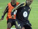 Dani Güiza en un entrenamiento con la selección española.