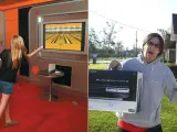 Una chica jugando a la Wii y un chico con una PS3.