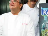 El chef Juan Mari Arzak (a la izquierda) y Pedro Subijana, durante la presentación de "Cocinas de cine" (Foto: KORPA).