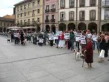 Manifestación a favor de un albergue en Avilés.