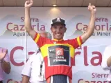 Quim Rodríguez, en el podio tras ganar en Cuenca el Campeonato de España 2007 (EFE).
