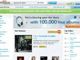 Página web de la tienda de MP3 de Rhapsody.