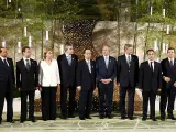 Los líderes del G-8 y el presidente de la Comisión Europea Jose Manuel Durao Barroso. (Bazuki Muhammad / Reuters).