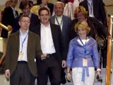 Los dirigentes del Partido Popular, Alberto Ruiz Gallardón, Antonio Basagoiti y Esperanza Aguirre.