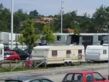 Un 'campamento' de feriantes, en Gijón