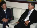 El presidente de Colombia con Consuelo G. de Perdomo (REUTERS).