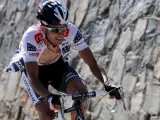 El ciclista abulense Carlos Sastre, en un momento de la etapa de ayer.
