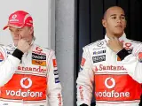 Heikki Kovalainen y Lewis Hamilton, compañeros de McLaren.