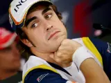 Fernando Alonso, en una rueda de prensa previa al Gran Premio de Hungría. (EFE)