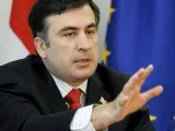 Fotografía de archivo datada el 2 de junio de 2008 del presidente de Georgia Mikheil Saakashvili en el parlamento de Tbilisi, Georgia. (EFE)