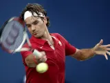 Federer, durante el partido (Agencias).