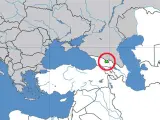 Situación geográfica de Osetia del Sur (Wikipedia)