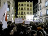 Miles de profesores, durante una protesta contra la Conselleria de Educación.