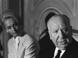 Alfred Hitchcock y Tippi Hedren.