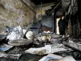 Estado de la vivienda incendiada en Benidorm