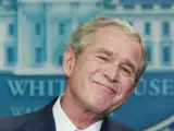 Bush durante su última conferencia de prensa en la sala de prensa de la Casa Blanca.