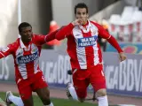Negredo celebra uno de sus goles en el Almería.