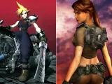 Cloud, personaje de Square, y Lara Croft, de Eidos.