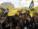 Manifestación de Al Fatah en Nablús, mientras sus dirigentes se reunen en Egipto con los de Hamás.