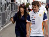 Raquel del Rosario y Fernando Alonso en una foto de archivo.